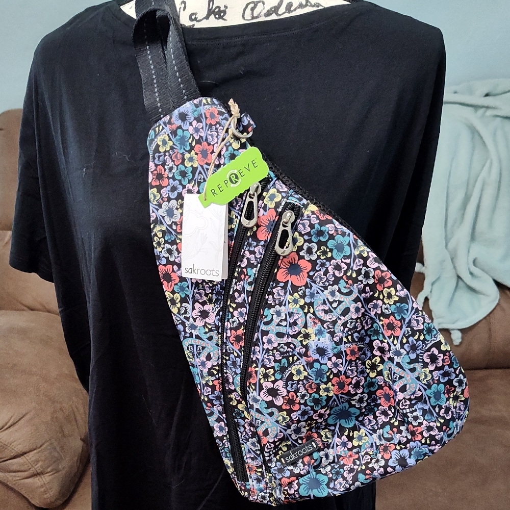 Sakroots Black Backpack Vibrant Design